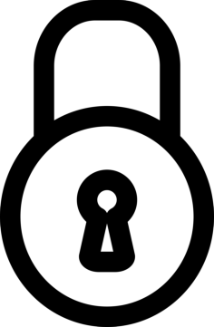 Closed Lock Editable Svg Line Art, Free Vectors File